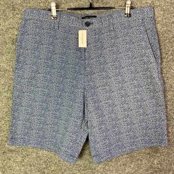 NWT Banana Republic Men’s Sz 35 AIDEN STRETCH‎ MULTI BLUE PRINT SHORTS - Picture 1 of 9